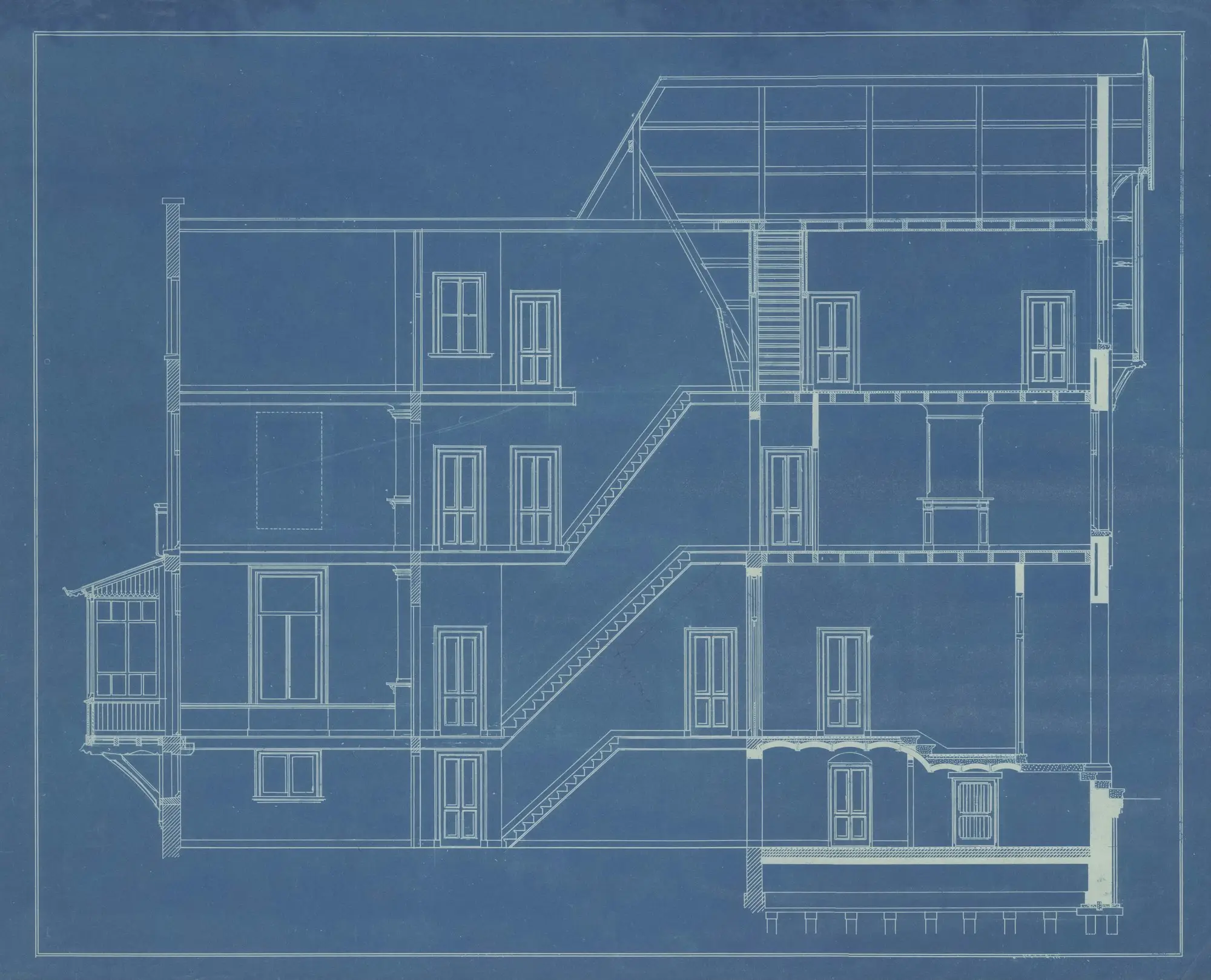 Architectural blueprint of a multi-storey building