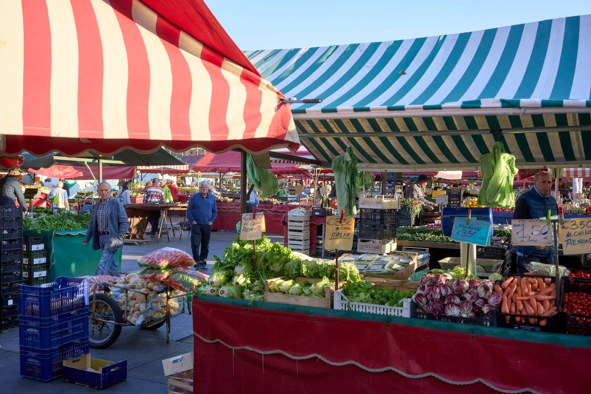 Fruit and vegetable stall at a market